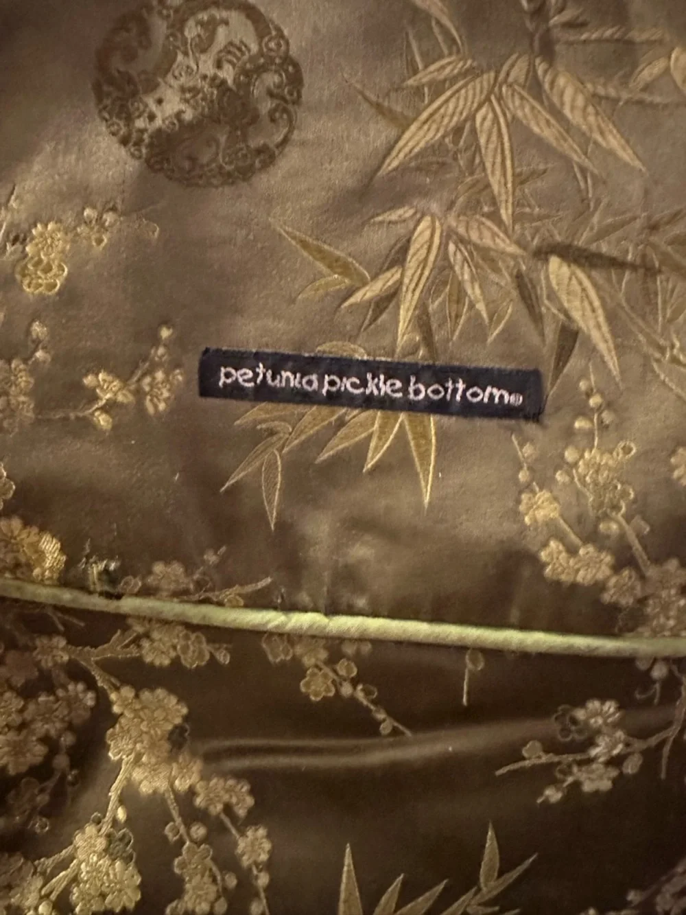 Petunia Pickle Bottom Olive Green Floral Multi Functional Diaper Bag